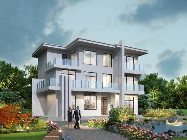 三层现代风格简约农村别墅设计图纸二层半乡村自建房经济型