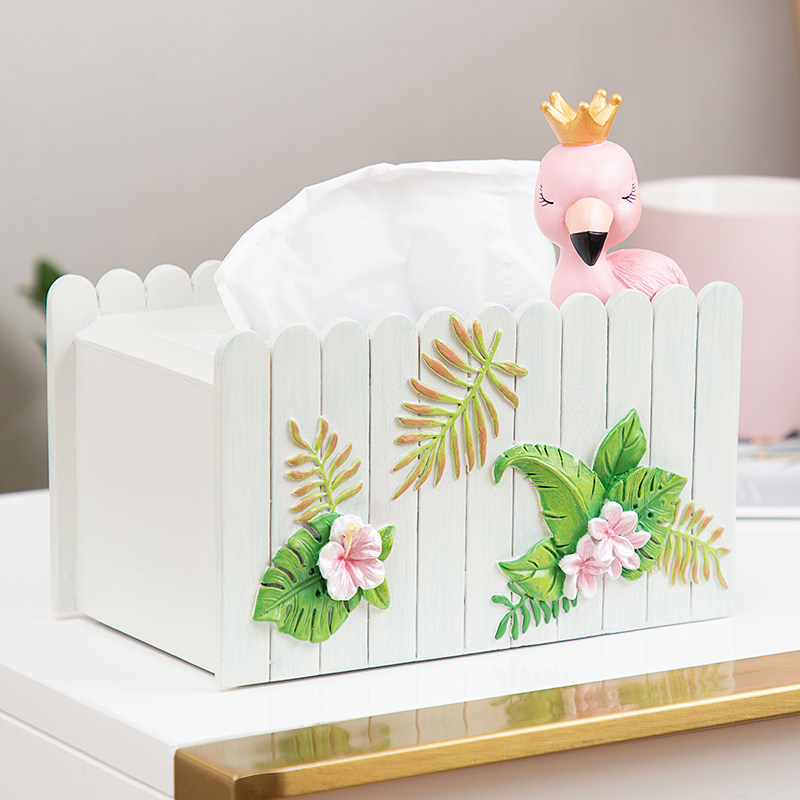 创意防水卫生间火烈鸟纸巾盒抽纸盒家用卧室客厅装饰摆件实用礼物