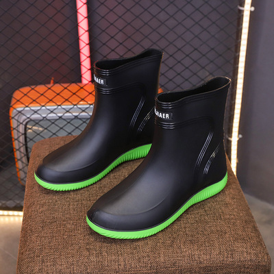 雨鞋男款男士水鞋防水防滑雨靴时尚外穿钓鱼鞋工地水靴厨师橡胶鞋