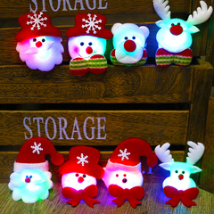圣诞节礼物商场幼儿园儿童礼品派对装扮雪人老人绒布胸针回礼发光
