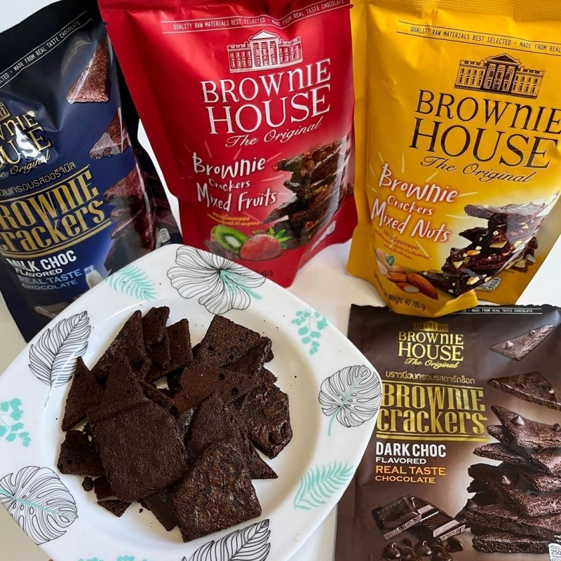 泰国进口零食browniehouse牛奶巧克力混合坚果水果布朗尼饼干脆片