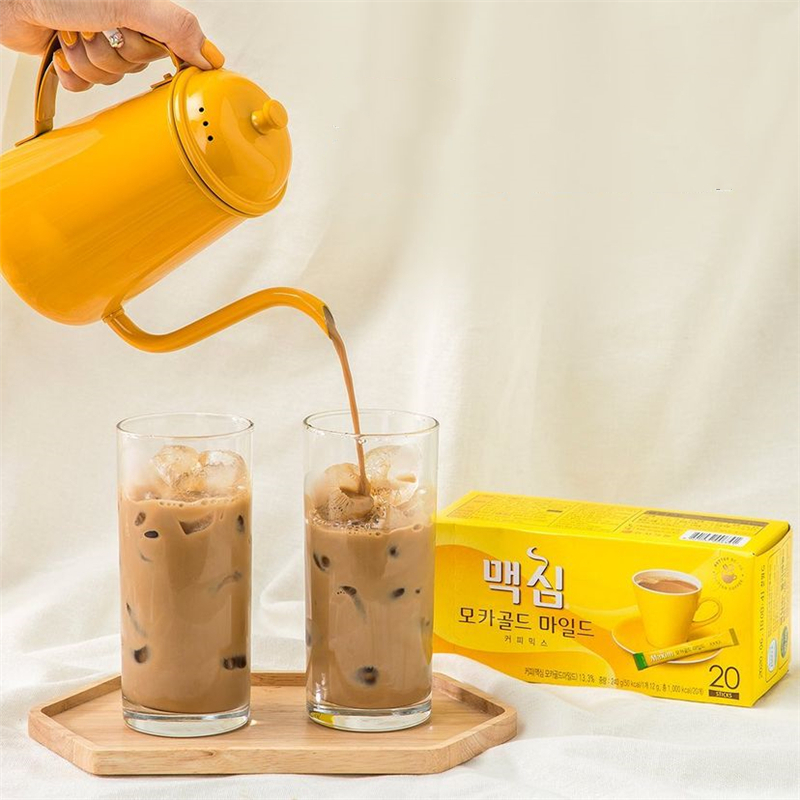 韩国原装进口麦馨maxim摩卡减糖牛奶雪顶金牌三合一速溶拿铁咖啡