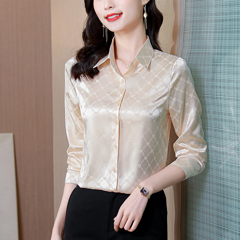 真丝衬衫女长袖桑蚕丝高端大牌衬衣