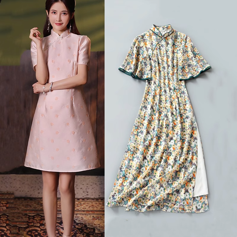 夏季新中式国风连衣裙少女改良旗袍年轻款高端气质高级感复古裙子