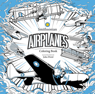 【预售】英文原版 Airplanes A Smithsonian Coloring Book 飞机史密森尼着色书 航空专家史技巧指导艺术插图快乐学习书籍