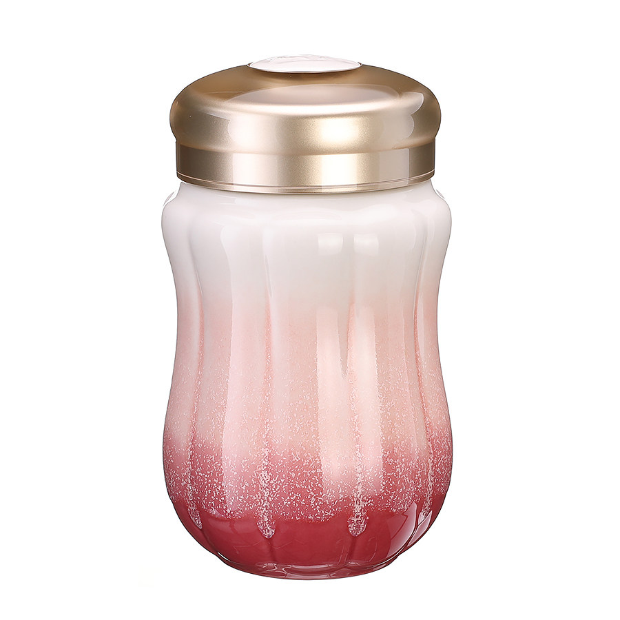 乾唐轩活瓷杯 鱼跃龙门高杯三件杯带茶漏陶瓷杯茶水杯商务办公杯