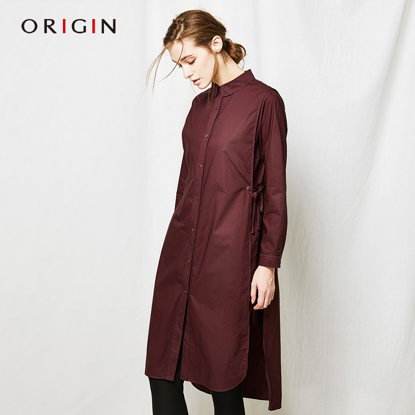 ORIGIN安瑞井春秋长款衬衫设计师款英伦前短后长全棉开叉衬衣裙女|msdalam kategori Butik wanita / wanita, shirt - dari Buy2taobao.com untuk memberikan perkhidmatan ejen Taobao profesional membeli