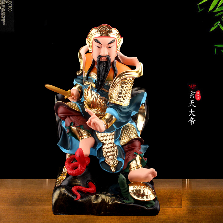 玄武大帝树脂彩绘真武大帝神像祖师玄天上帝北帝荡魔大帝道家居家