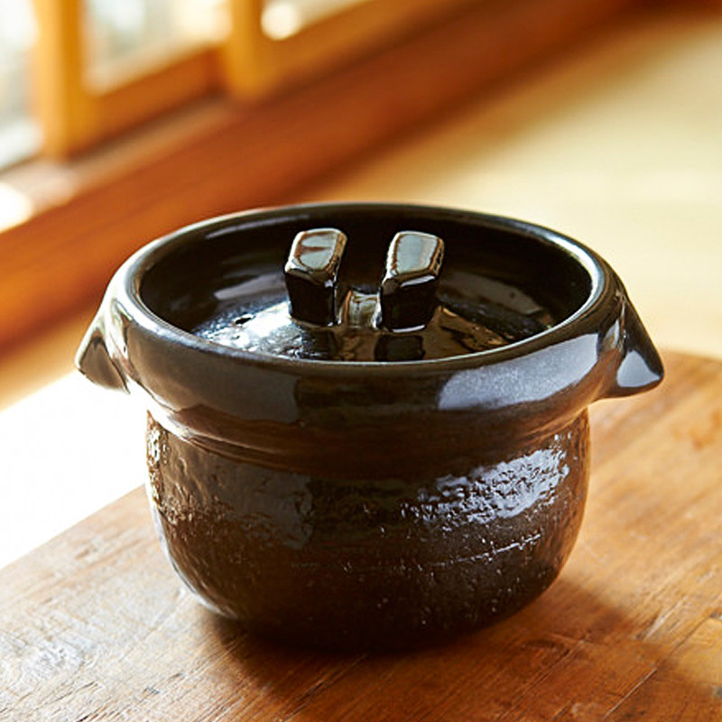 小葵川町屋日本原装进口匠人手作云井窑满釉土锅米饭锅