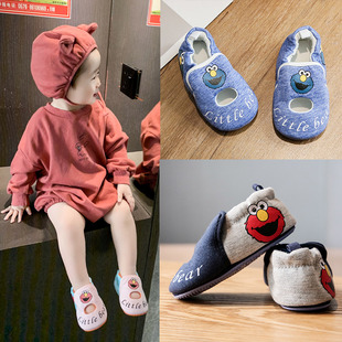 宝宝学步鞋0-1-2岁春夏季男女婴幼儿童软底隔凉防滑地板鞋布凉鞋