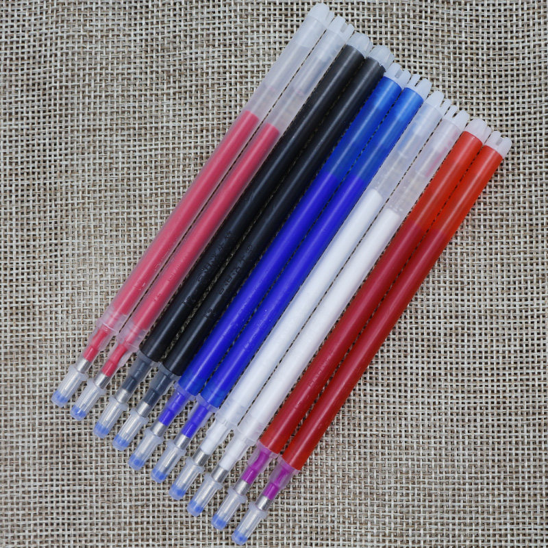 高温自动消失笔芯褪色笔退色笔蓝色白色红色服装皮革专用100支装