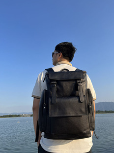 纯皮头层牛皮男士双肩旅行包大容量登山包电脑包真皮高品质双肩包