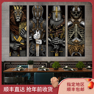 百特好工业风骑士装饰画客厅loft壁画酒吧清吧挂画个性背景墙