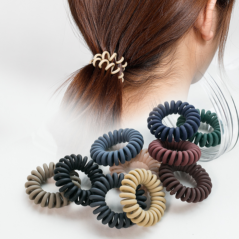韩国电话线发圈女简约小号细成人网红糖果色头绳发绳扎头发橡皮筋