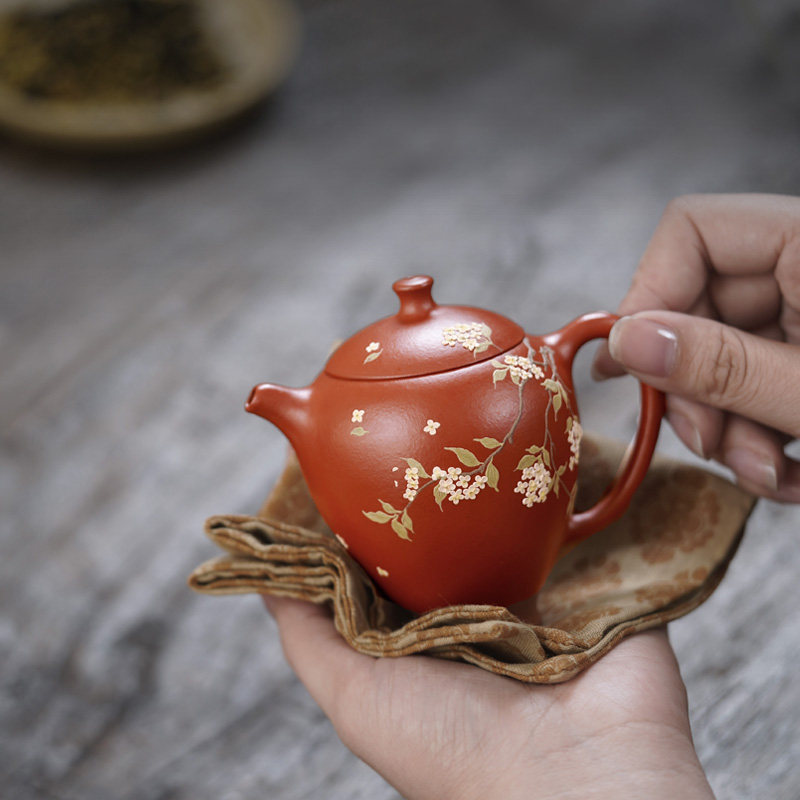 观云 手工紫砂壶文人小品朱泥高端尹霞怀香红茶套组150cc