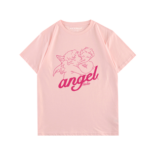 gesimao angelの文艺天使宽松学生古着感少女心半袖上衣短袖t恤
