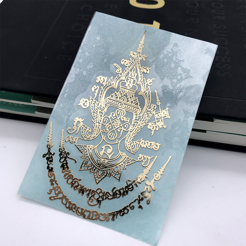 金属贴纸手机贴_泰国符刺金面娜娜通手机贴纸 必打佛掩面佛五行经文