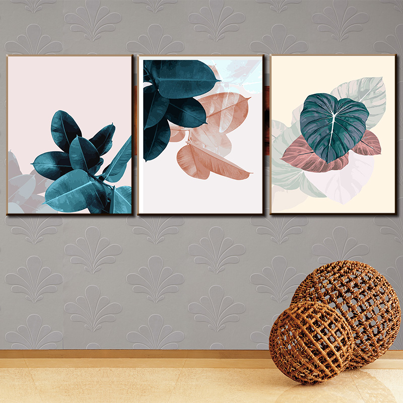 diy数字油画油彩画三联三拼画手绘画填色客厅植物花卉装饰画 绿叶|ruв категории Домашний быт, декоративная живопись, DIY/цифровой живописи - от Buy2taobao.com для оказания профессиональной услуги покупки агента Taobao