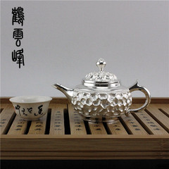 鹤云峰 纯银泡茶壶纯银茶具999纯手工银壶纯银功夫泡茶壶银茶具