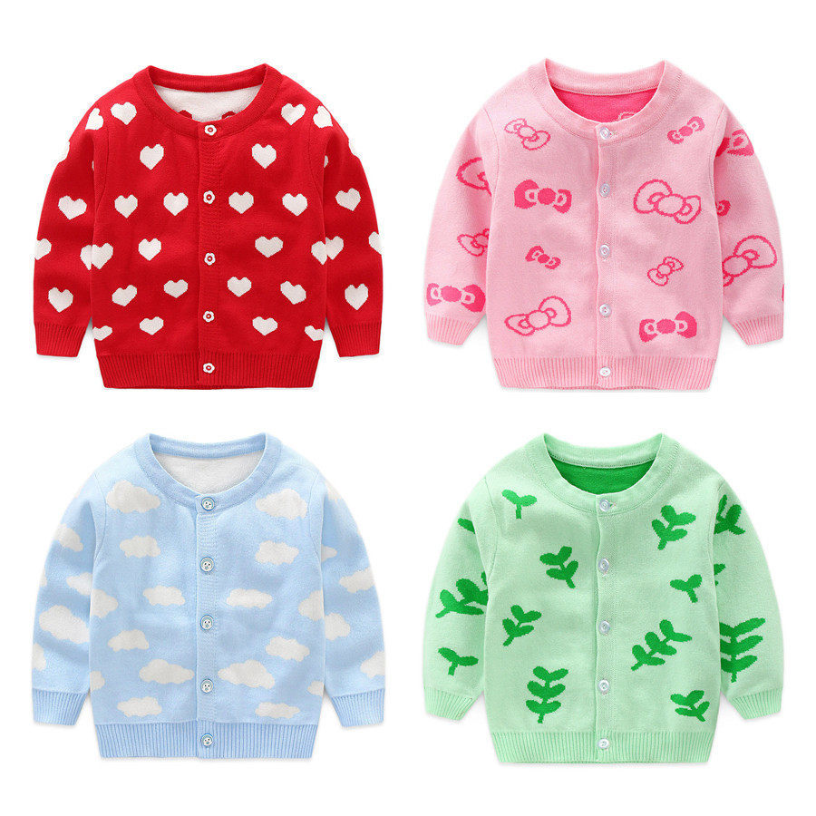 宝宝毛衣开衫春秋冬加绒加厚男女0-1岁婴儿外套针织衫新生儿线衣
