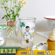 韩国oohlala卡通插画加厚透明玻璃杯ins咖啡牛奶冷热饮水杯380ML