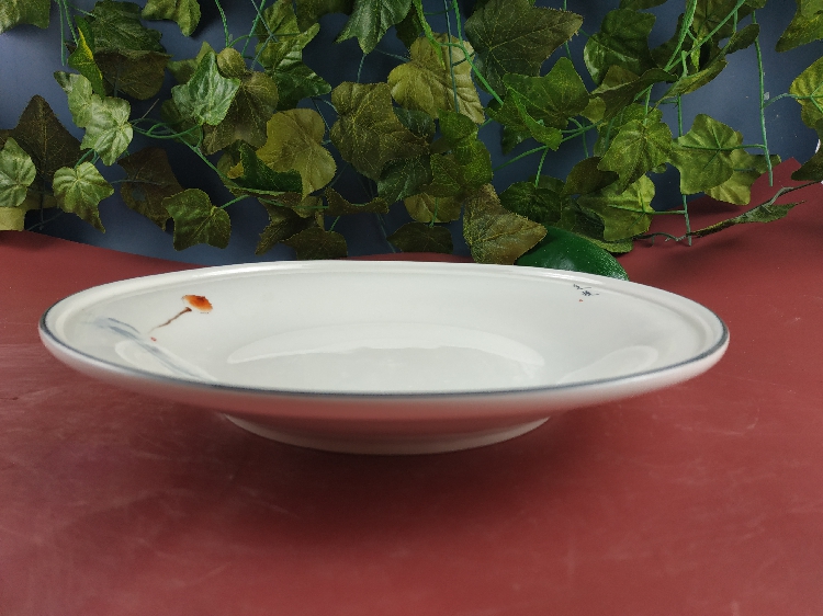 陶瓷汤盘深盘圆形菜盘创意家用大盘子沙拉盘饭店大号餐盘商用烧菜
