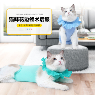 猫咪绝育服母猫包边术后断奶中小型绑带猫咪连体衣弹性透气防掉毛