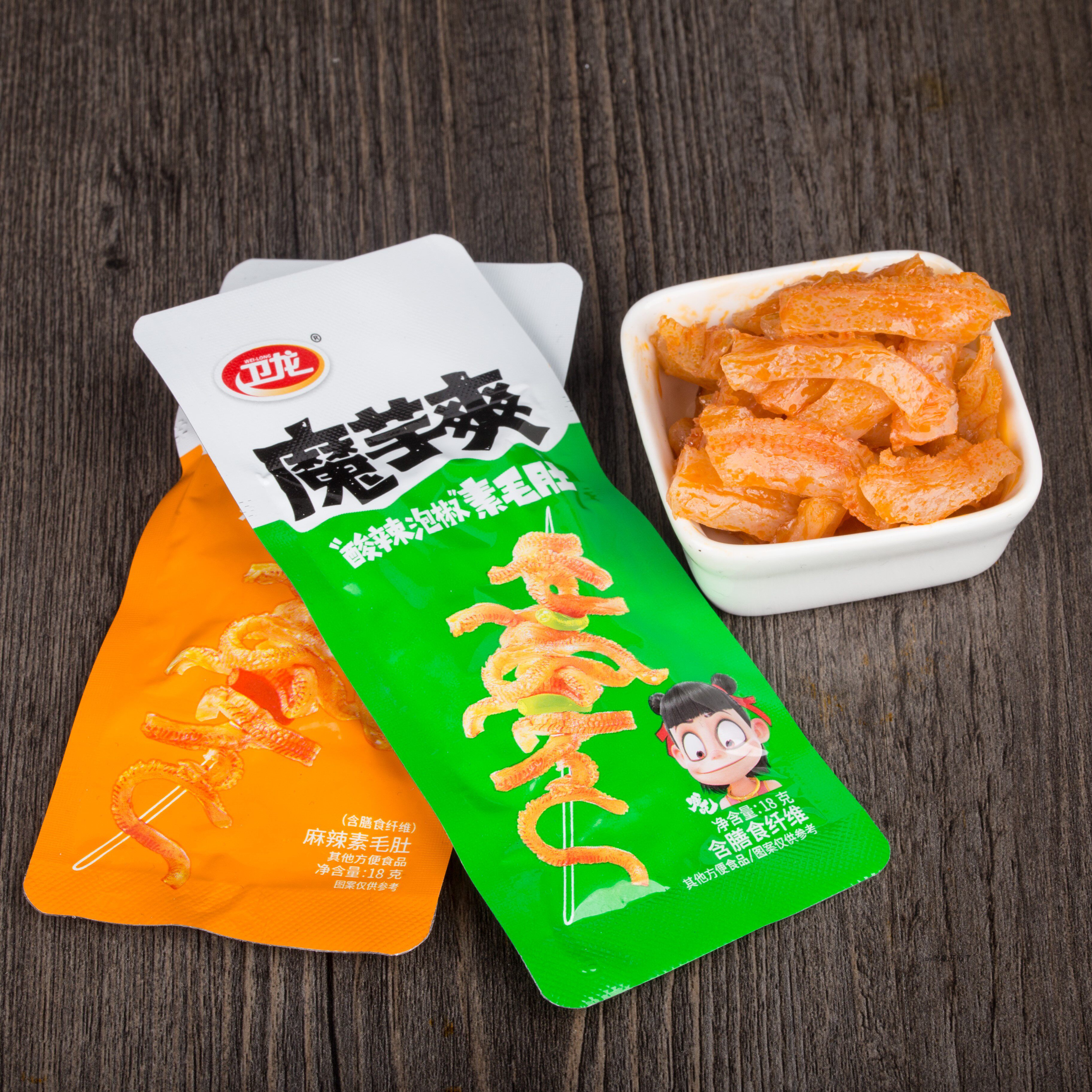 魔芋爽素毛肚香辣麻辣酸辣魔芋丝辣条素食零食小袋装休闲食品优惠券