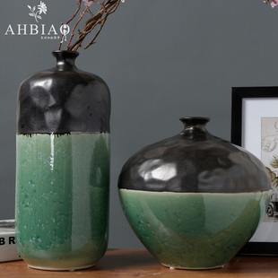 陶瓷创意简约现代客厅装饰轻奢古董架花器插花餐桌摆件欧式花瓶