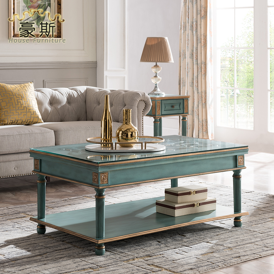 地中海风格电视柜茶几组合