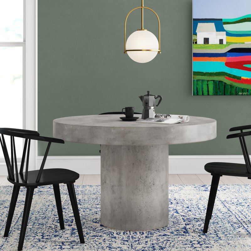 北欧混泥土水泥圆形桌子设计师款户外休闲阳台庭院定制餐台桌