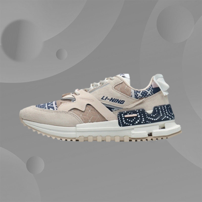 中国李宁匠心001女子休闲鞋初心灯芯绒雏菊刺绣潮樱花盘古agcr122