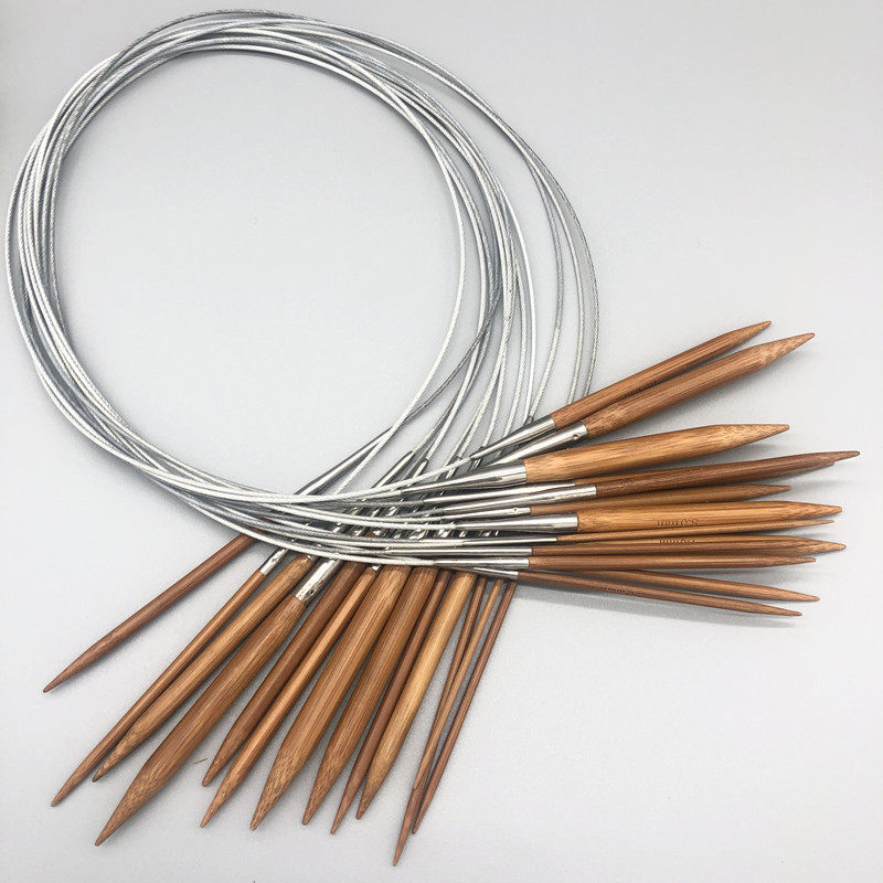 不锈钢环形针 钢丝线环形针 毛衣编织针工具套装 竹针