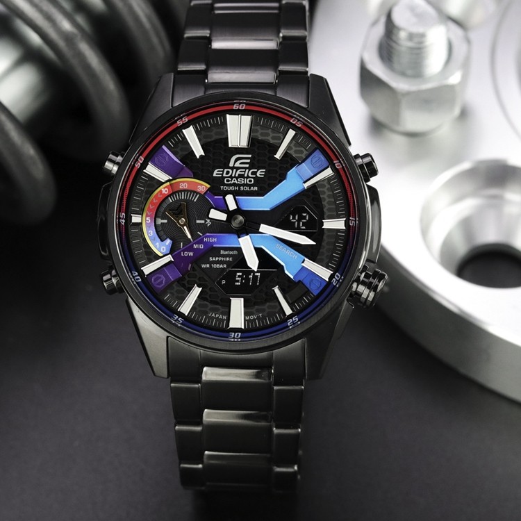 正品卡西欧限量版红牛赛车手表男三眼石英防水运动表ecb-s100yhg