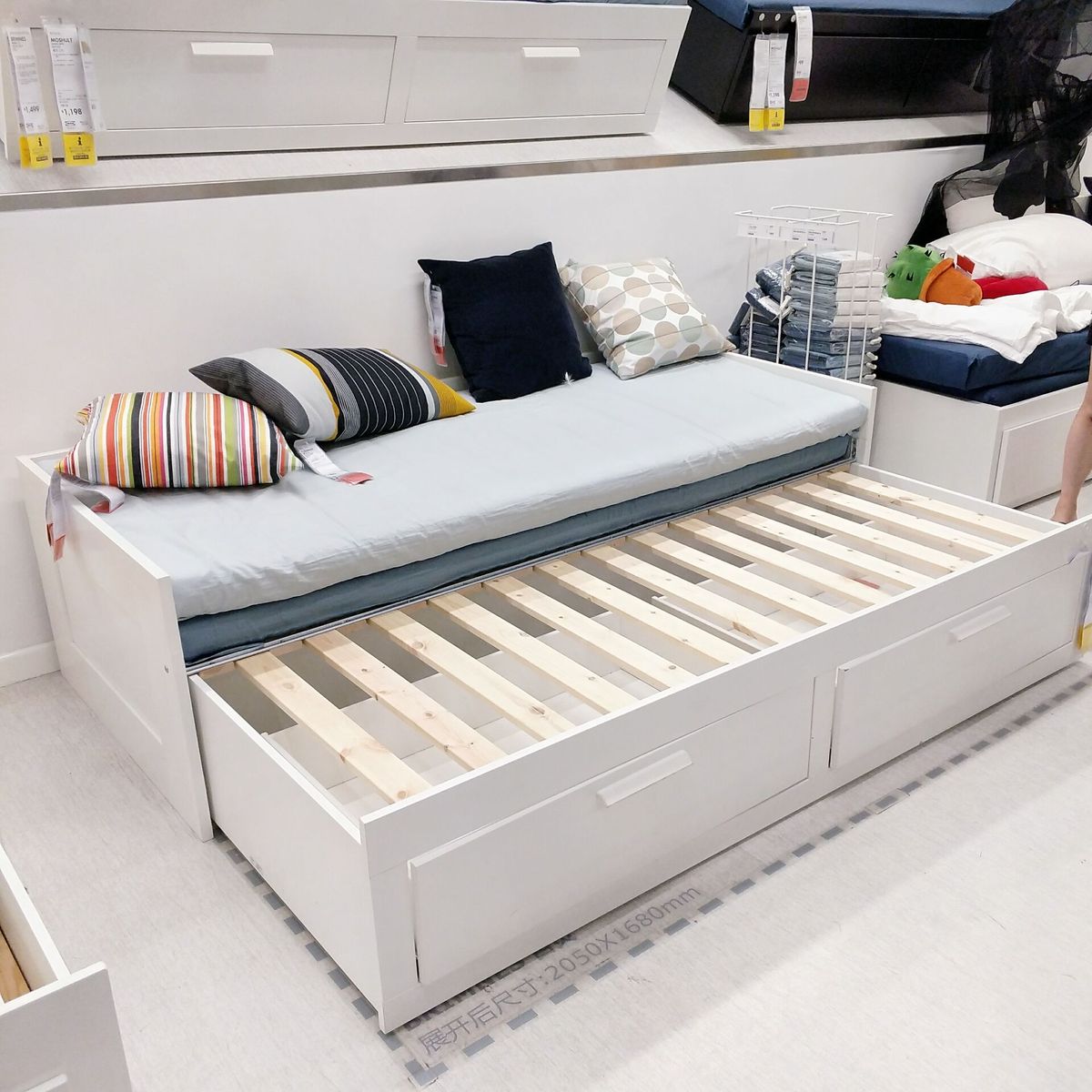 宜家百灵收纳储物沙发拼接伸缩多功能坐卧两用沙发床