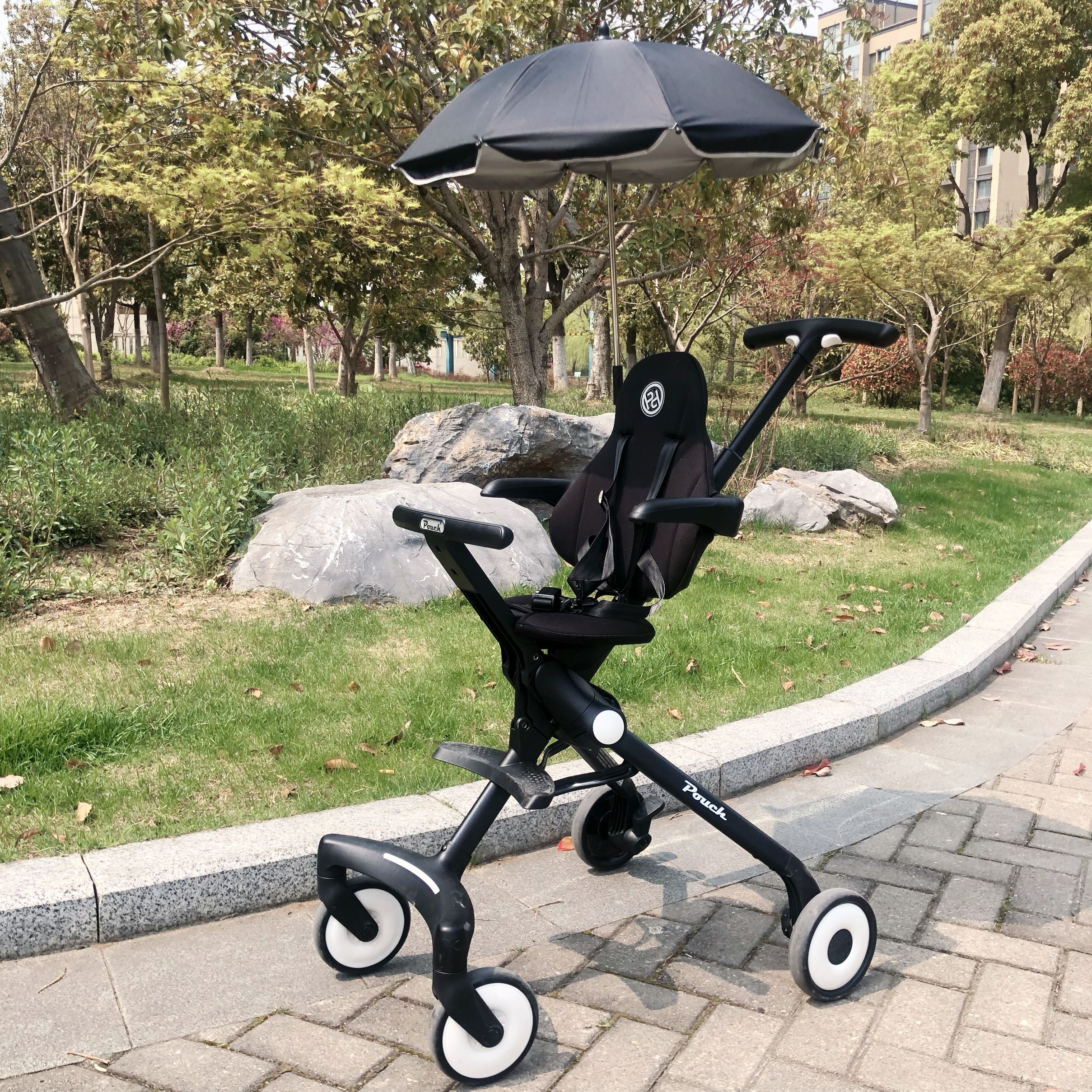 pouch溜娃手推车儿童轻便遛娃神器宝宝好溜娃神车高景观可折叠a03