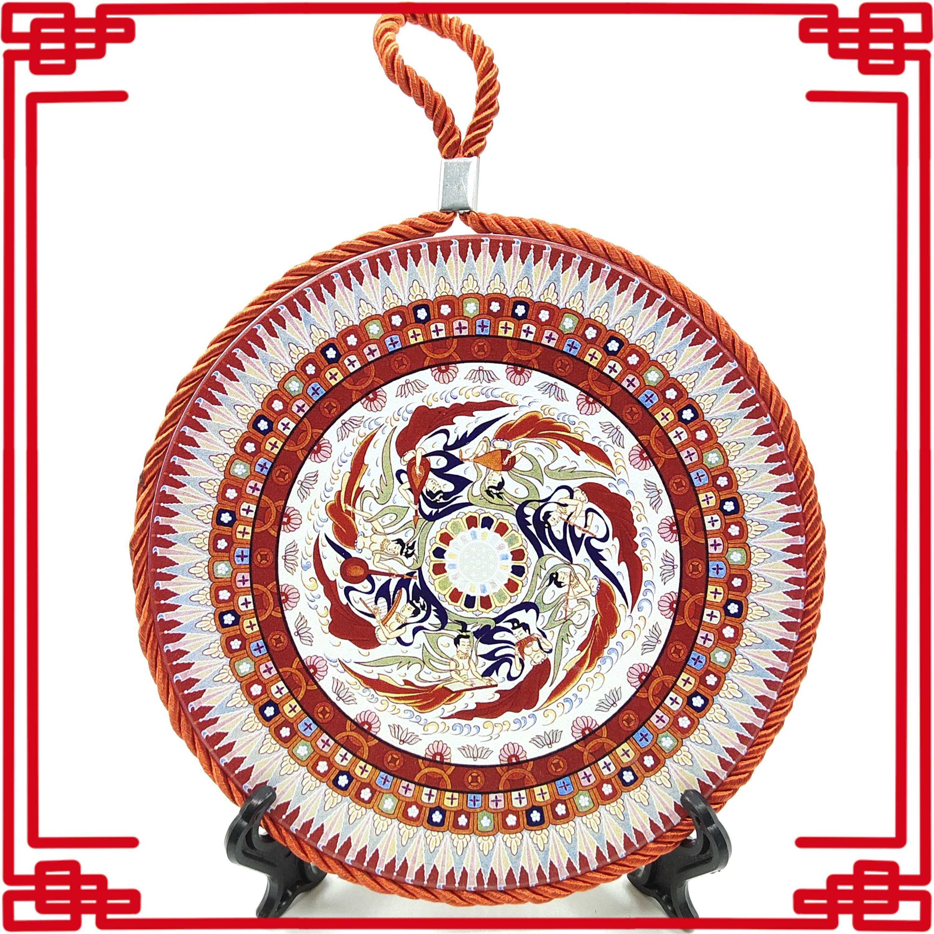 敦煌壁画九色鹿飞天摆件装饰挂画莫高窟文创藻井反弹琵琶旅游纪念