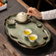 陶瓷茶盘新中式小型家用泡茶杯托盘办公室排水轻奢高端功夫茶台盘