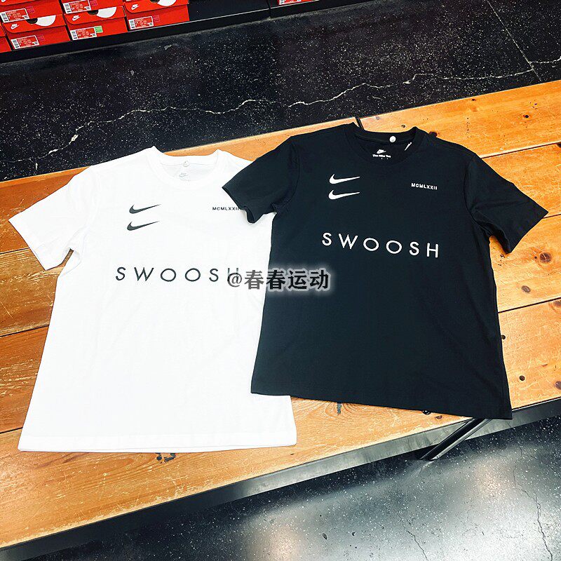 耐克/nike 男子运动休闲双勾swoosh大勾子短袖t恤 dh0030-010-100