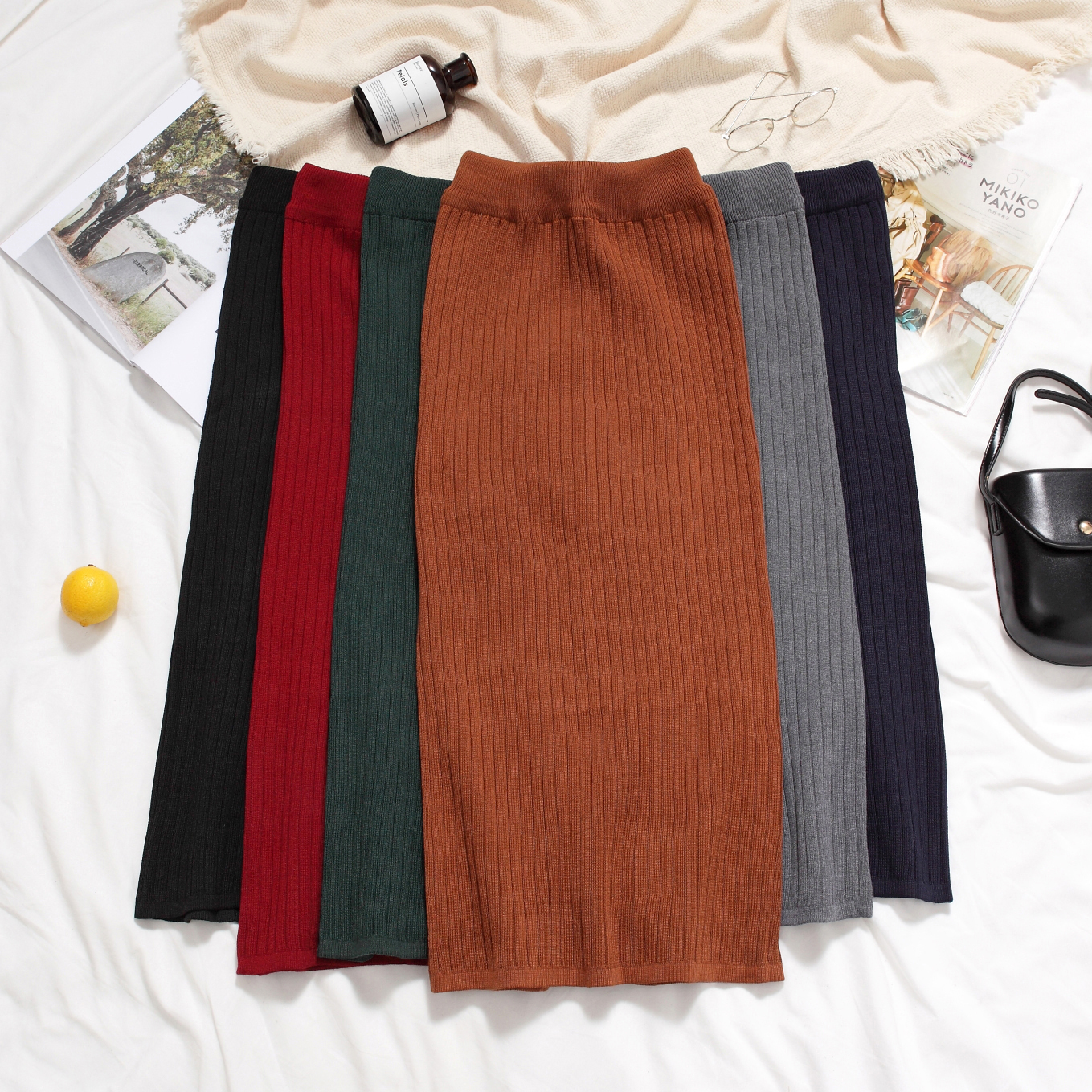 Autumn new pattern Split ends One pace skirt longuette Autumn and winter Wool skirt Versatile Mid length version knitting Skirt skirtin the Women's clothing/Boutique , Skirts category - from Buy2taobao.com to provide professional Taobao agent buy service