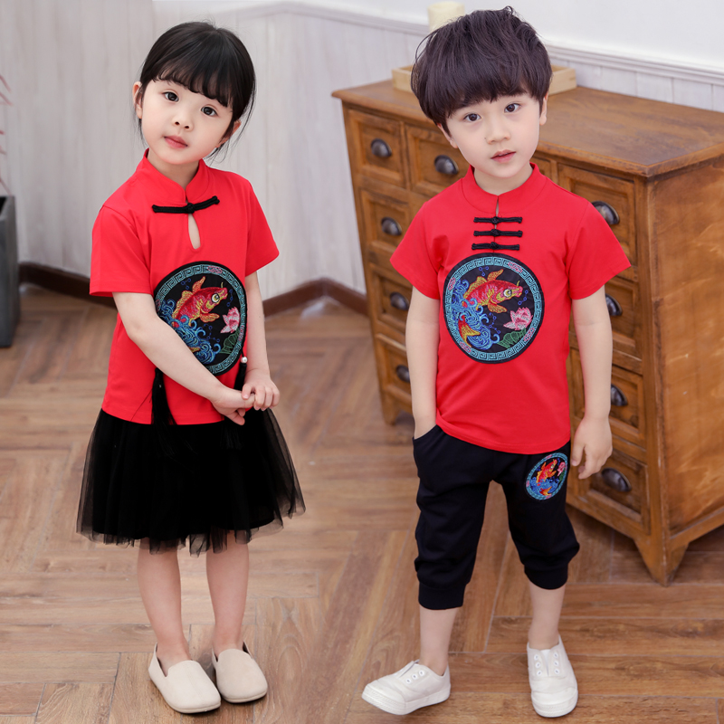 中國風兒童畢業演出服2019夏季男女童唐裝旗袍幼兒園寶寶古裝漢服在類目 童裝/嬰兒裝/親子裝, 兒童旗袍/唐裝/民族服裝, 唐裝中 - 來自Buy2taobao.com提供專業的淘寶代購服務