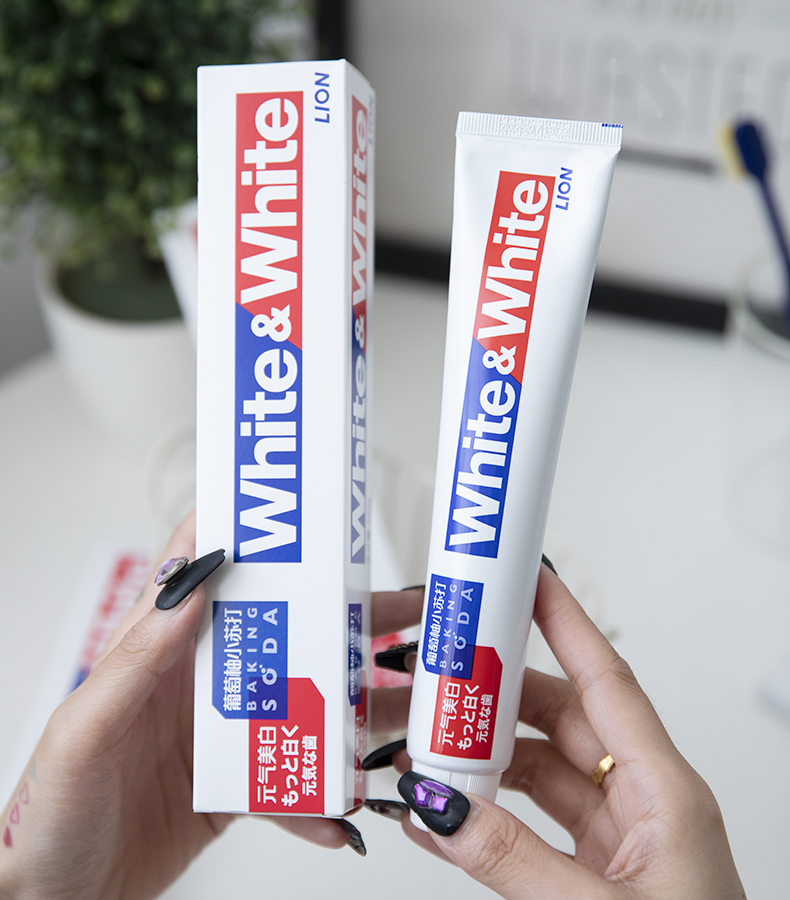 lion狮王whitewhite大白葡萄柚小苏打美白牙膏去渍120g6支