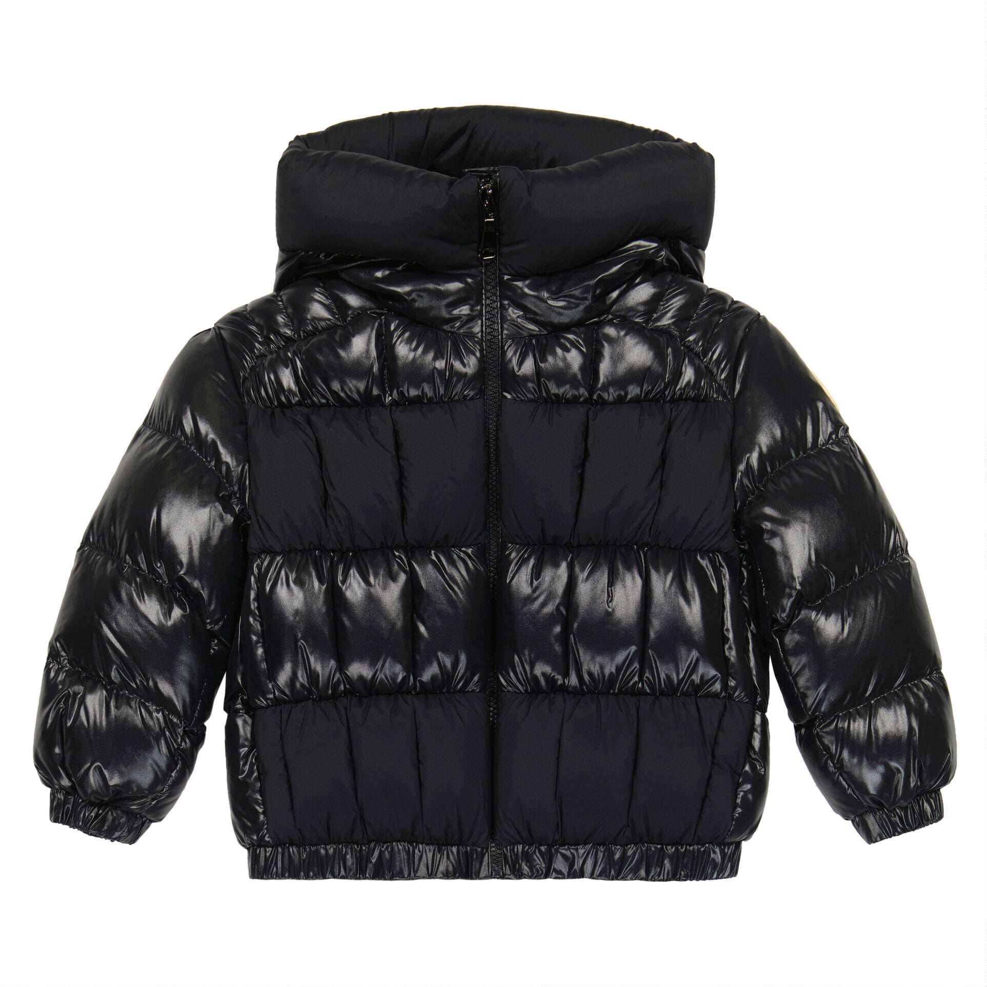 现货蒙口童装22秋冬儿童羽绒服女短款鹅绒黑纯色加厚保暖休闲外套