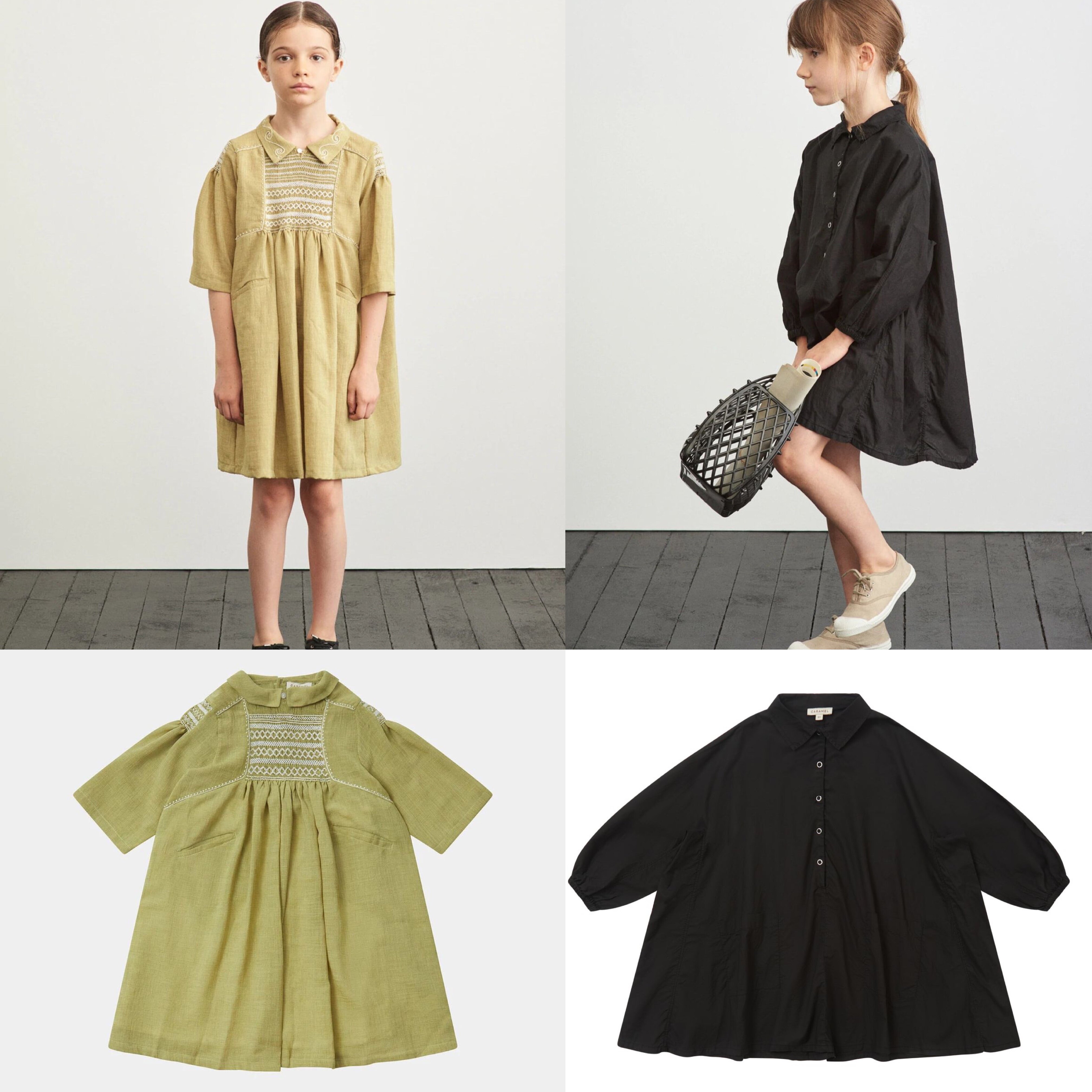 现货caramel英国cbc童装女童复古优雅田园风连衣裙22春夏