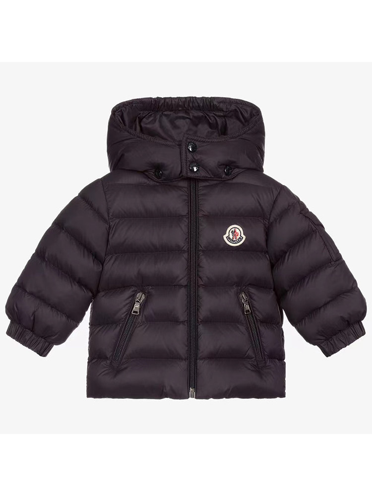现货蒙口童装22秋冬儿童羽绒服短款纯色连帽加厚上衣休闲百搭外套