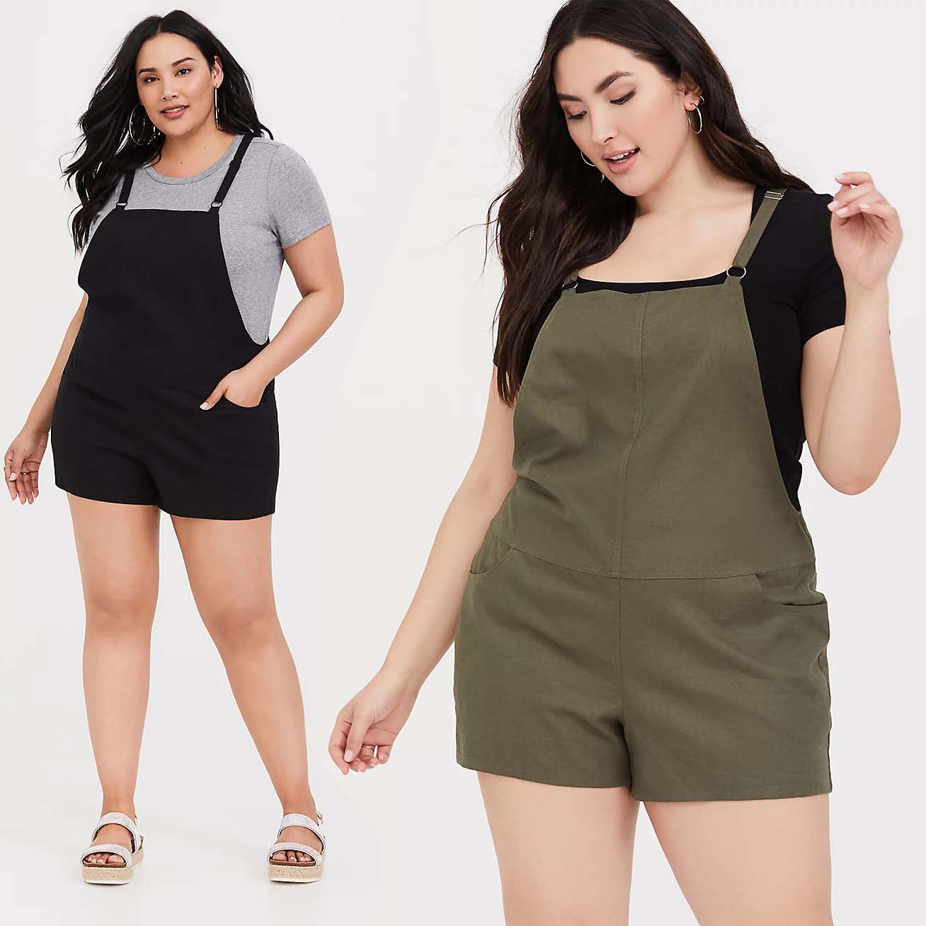 大码背带裤洋气减龄短裤女夏季薄款黑色阔腿胖mm宽松显瘦连体裤