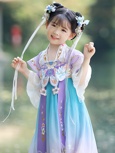 女童汉服襦裙夏季新款儿童唐装连衣裙小女孩中国风公主裙古装裙子