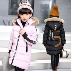15岁童装女童冬装加厚棉衣2016新款韩版中大童中长款羽绒服外套潮