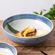 日本进口蓝驹陶瓷条纹拉面碗日式大面碗汤碗和风餐具钵碗家用大号