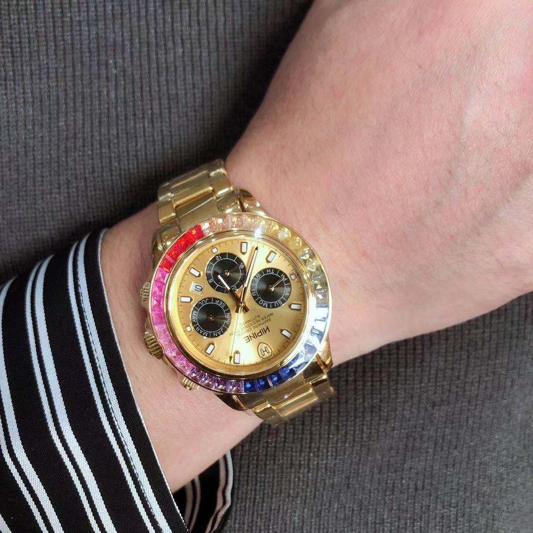 西普尼黄金金表男纯金999足金表壳表链机械机芯防水手链金表 - 西普尼